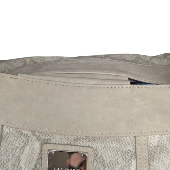 Miche Beverly Demi Snake Shoulder Bag Cream Grey Tote 2 Braided Straps Ruched - Picture 15 of 15